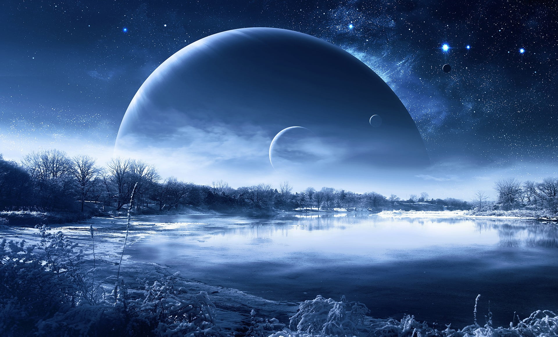 Space Winter - HD Wallpaper 