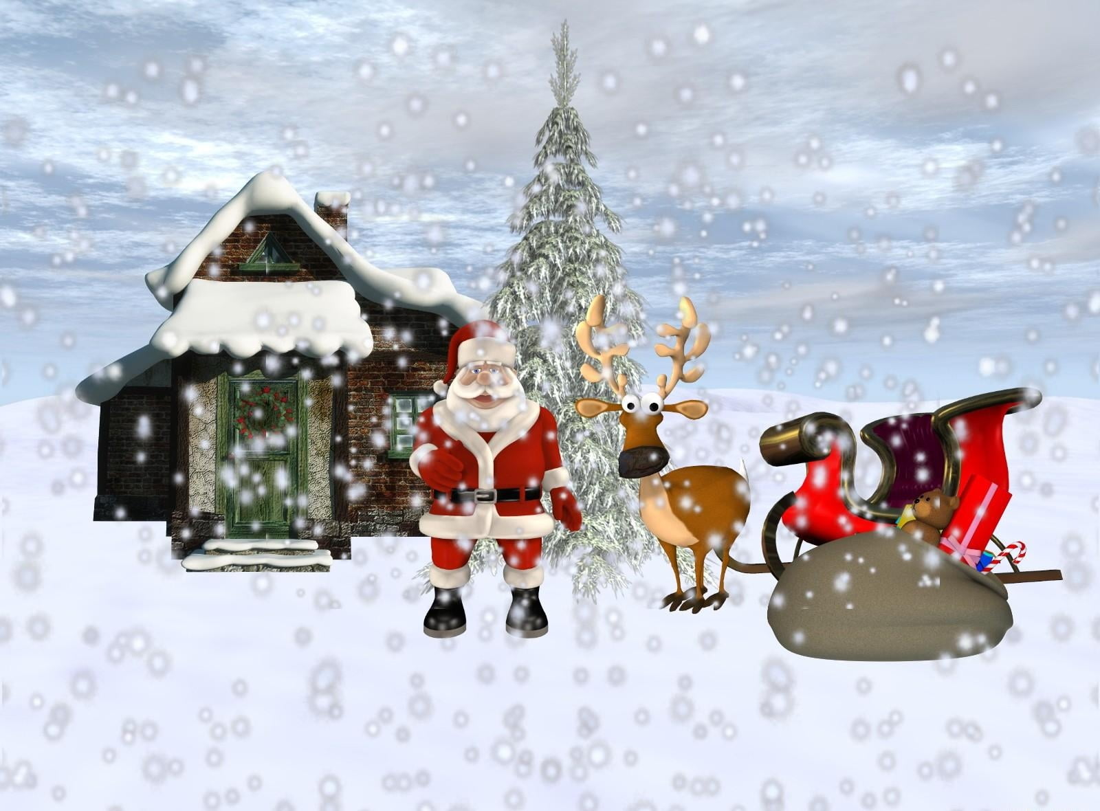Winter Season With Santa - HD Wallpaper 