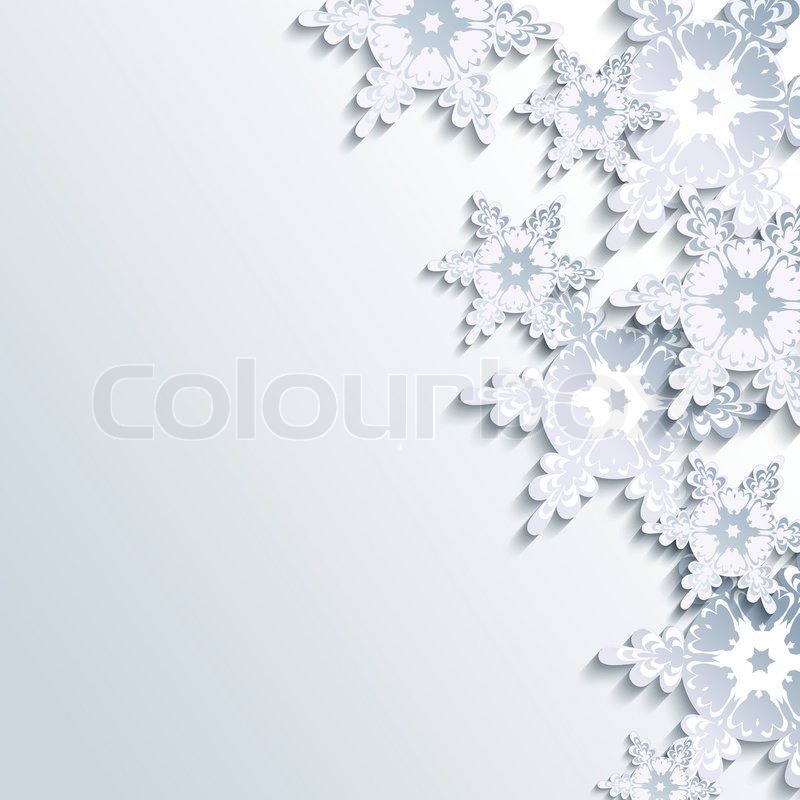 Winter Background Abstract 3d Snowflake Background - HD Wallpaper 