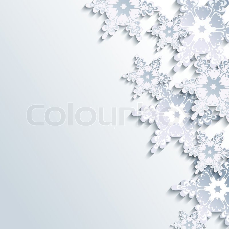 Winter Background Abstract 3d Snowflake Background - HD Wallpaper 