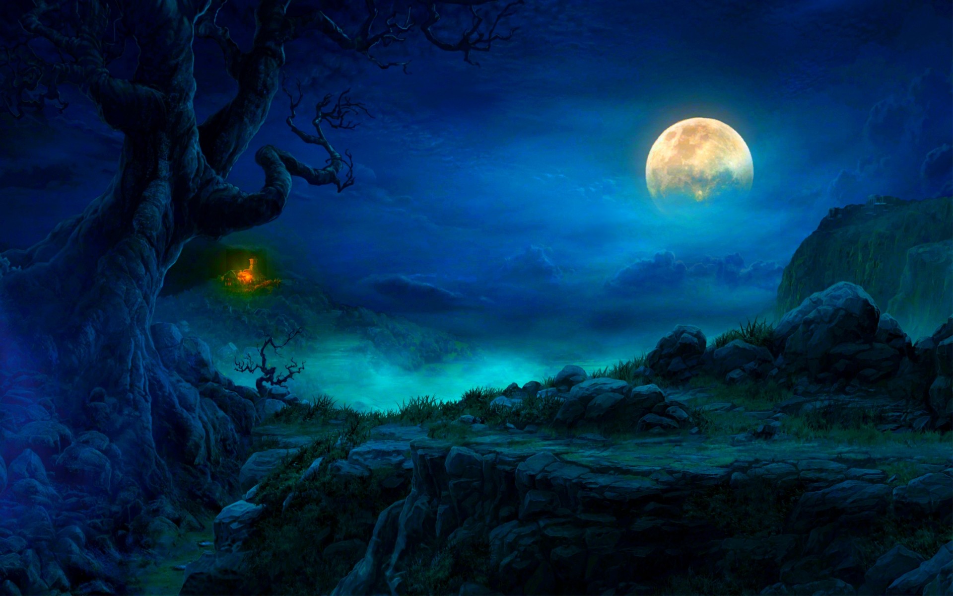 1920x1200, Moonlight Night Wallpaper Forwallpapercom - Moon Light Night  Background - 1920x1200 Wallpaper 