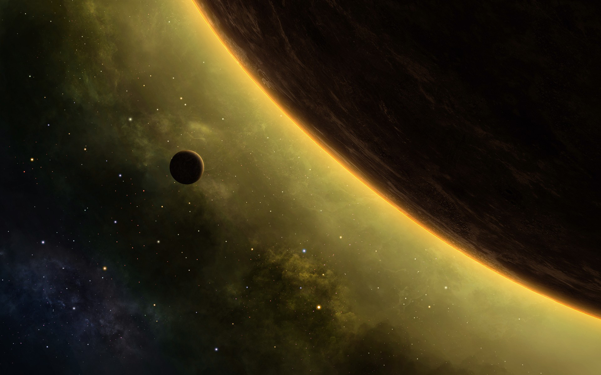 Space Planets Cosmos Art Digital - HD Wallpaper 
