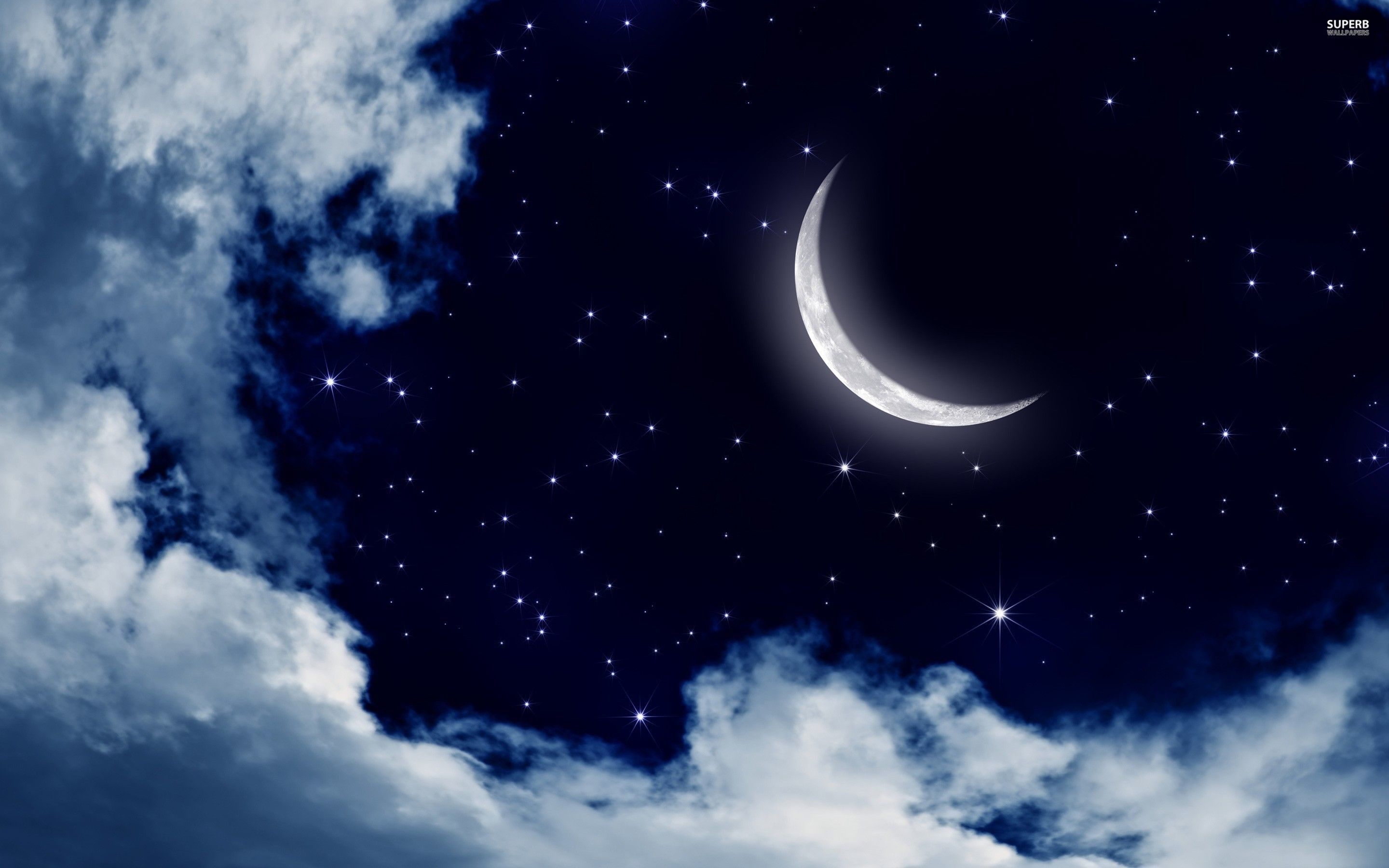 Night Sky Wallpapers Full Hd Wallpaper Search - Night Sky And Moon - HD Wallpaper 