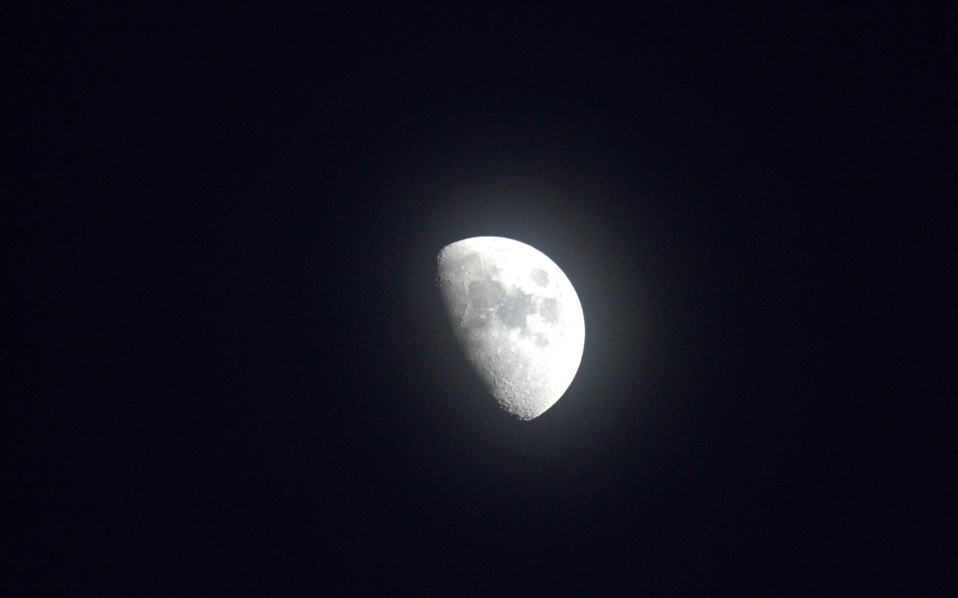 Half Moon, Night, Dark, Wallpaper - Moon - 3840x2400 Wallpaper Half Moon, Night, Dark, Wallpaper - Moon - 3840x2400 Wallpaper