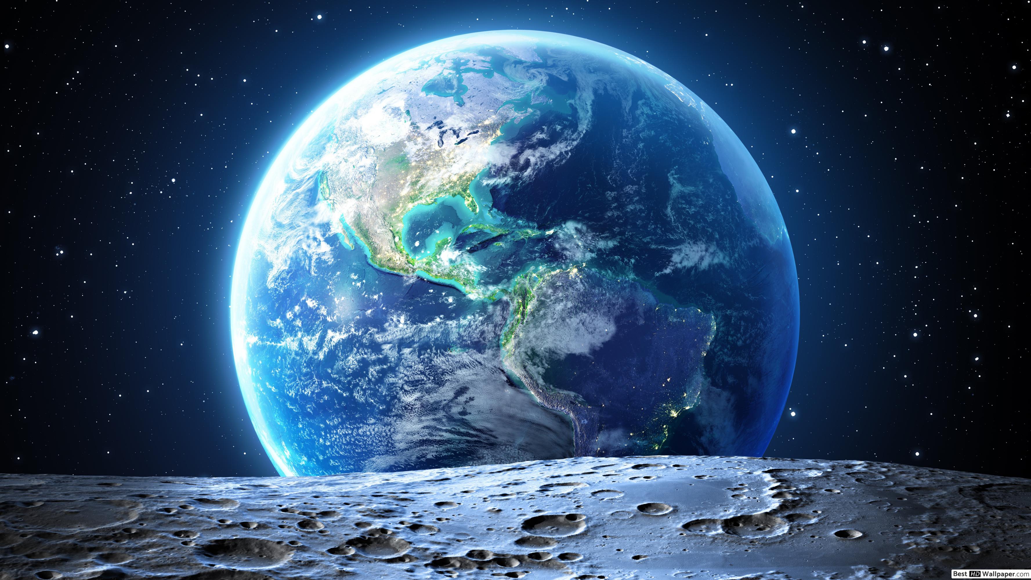 Earth From Moon - HD Wallpaper 