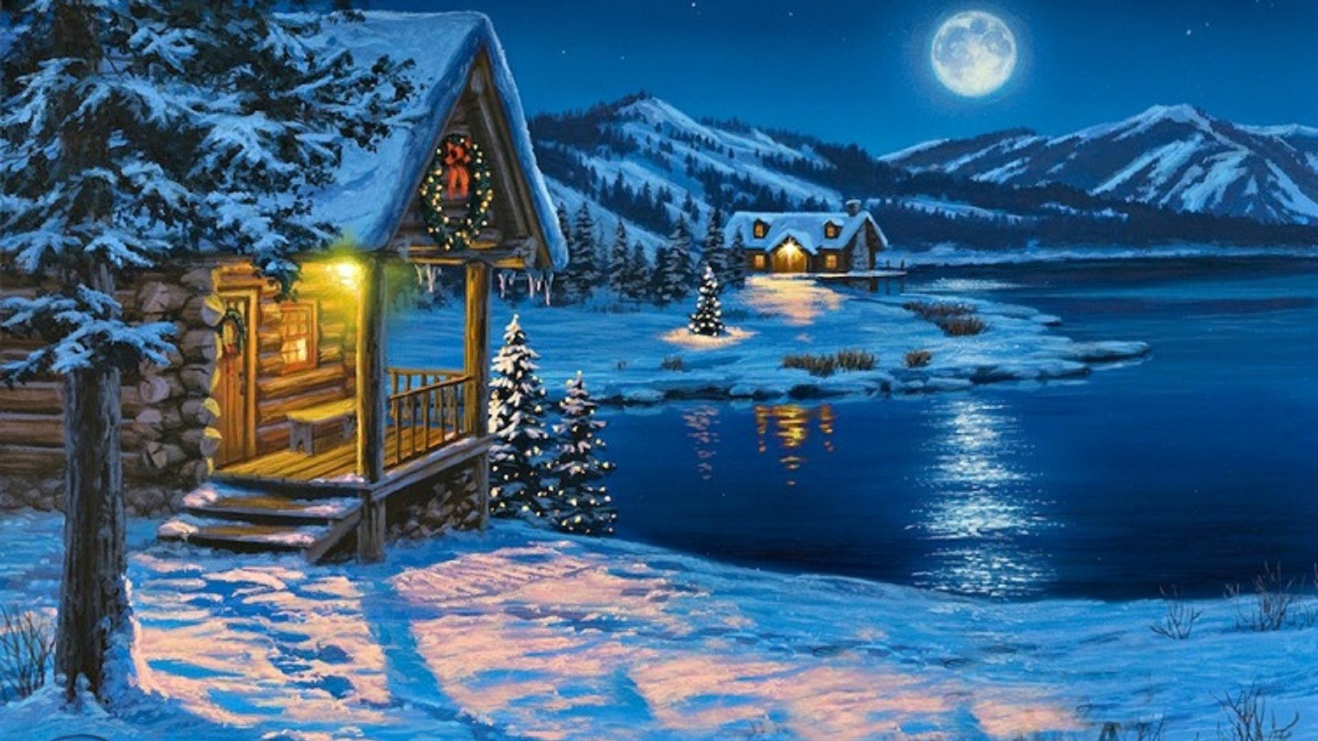 Pretty Christmas Sceneries - HD Wallpaper 