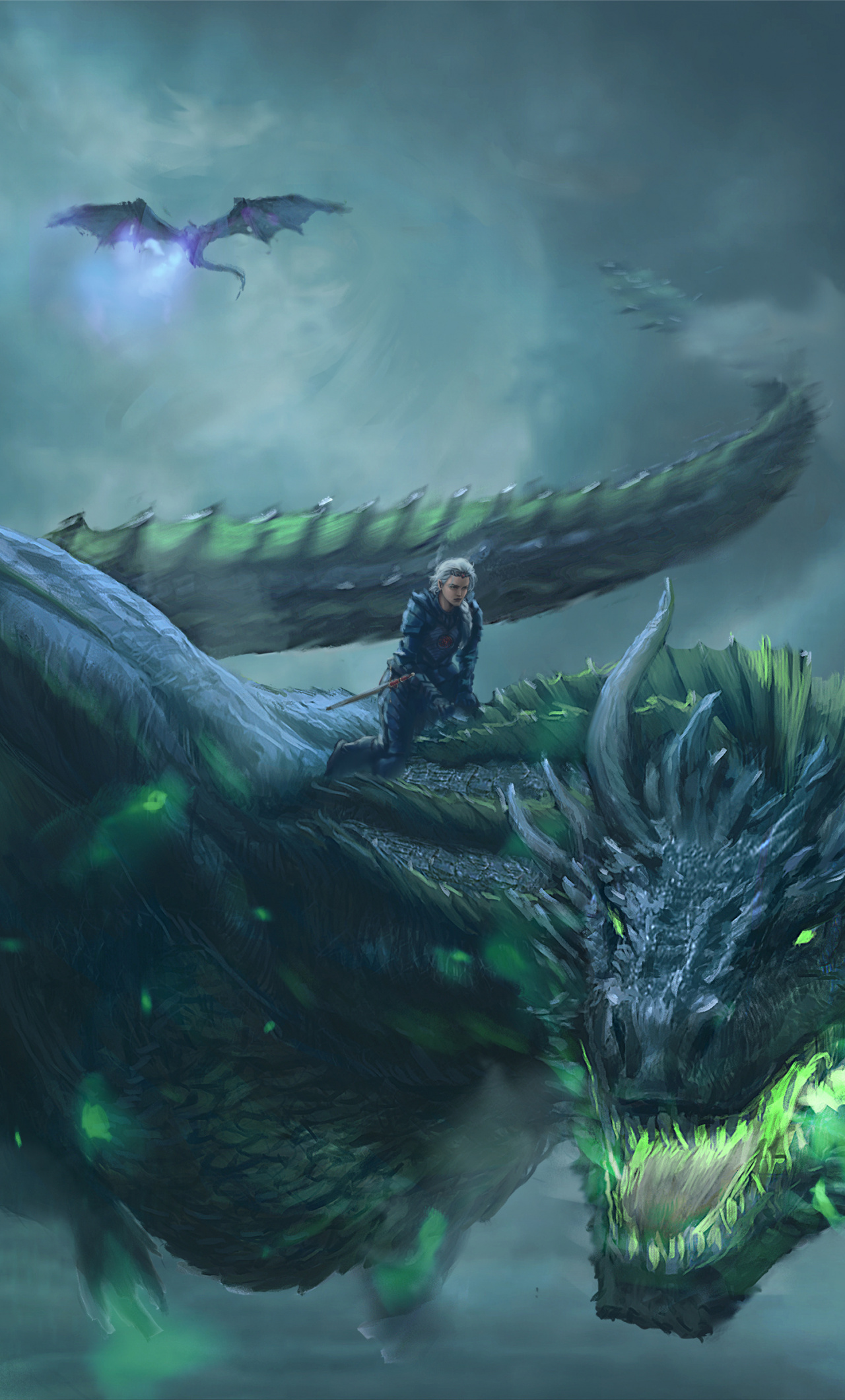 Daenerys Targaryen, Dragon Ride, Game Of Thrones, Digital - Game Of Thrones Dragons Art - HD Wallpaper 