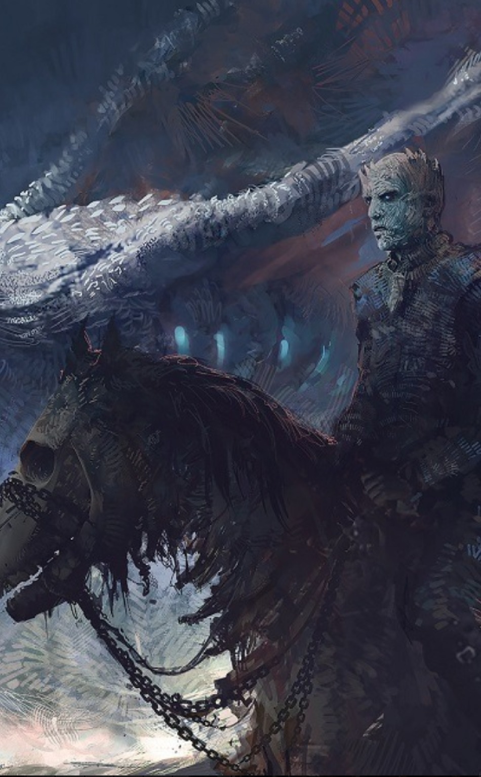 White Walker King And Dragon - HD Wallpaper 