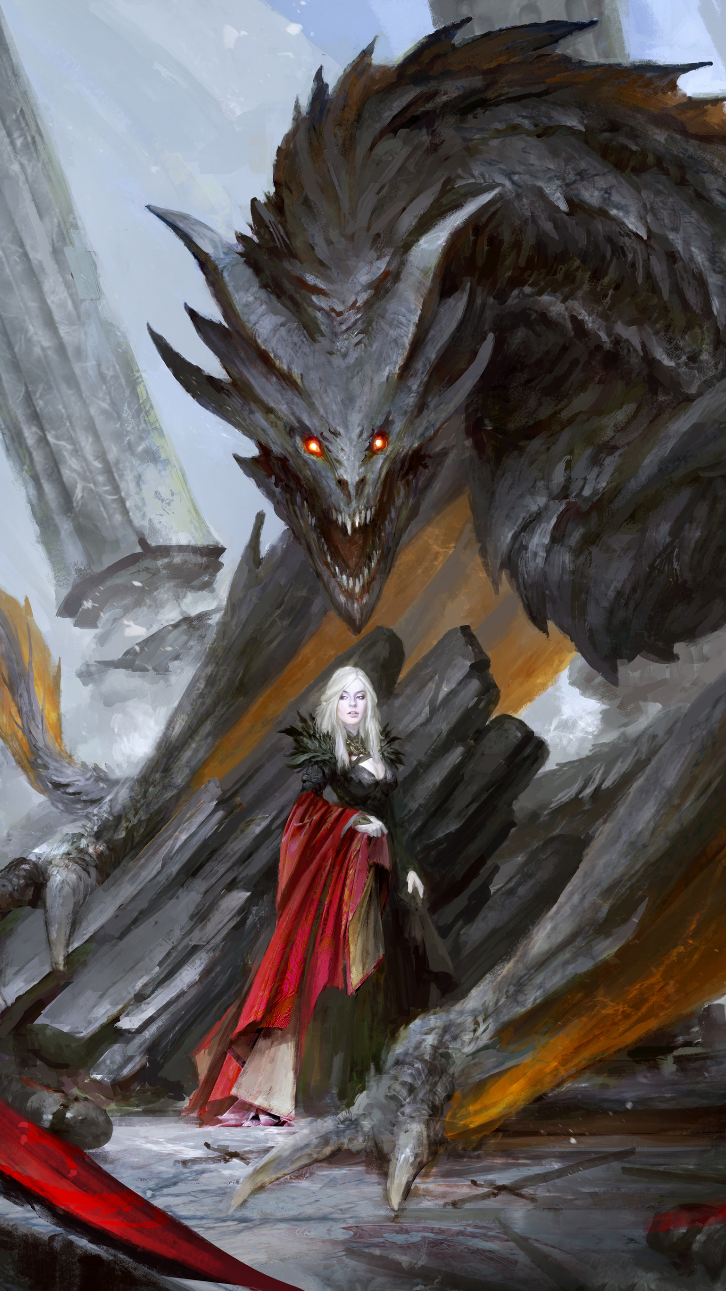 Throne Of Glass Manon And Abraxos - 1440x2560 Wallpaper - teahub.io