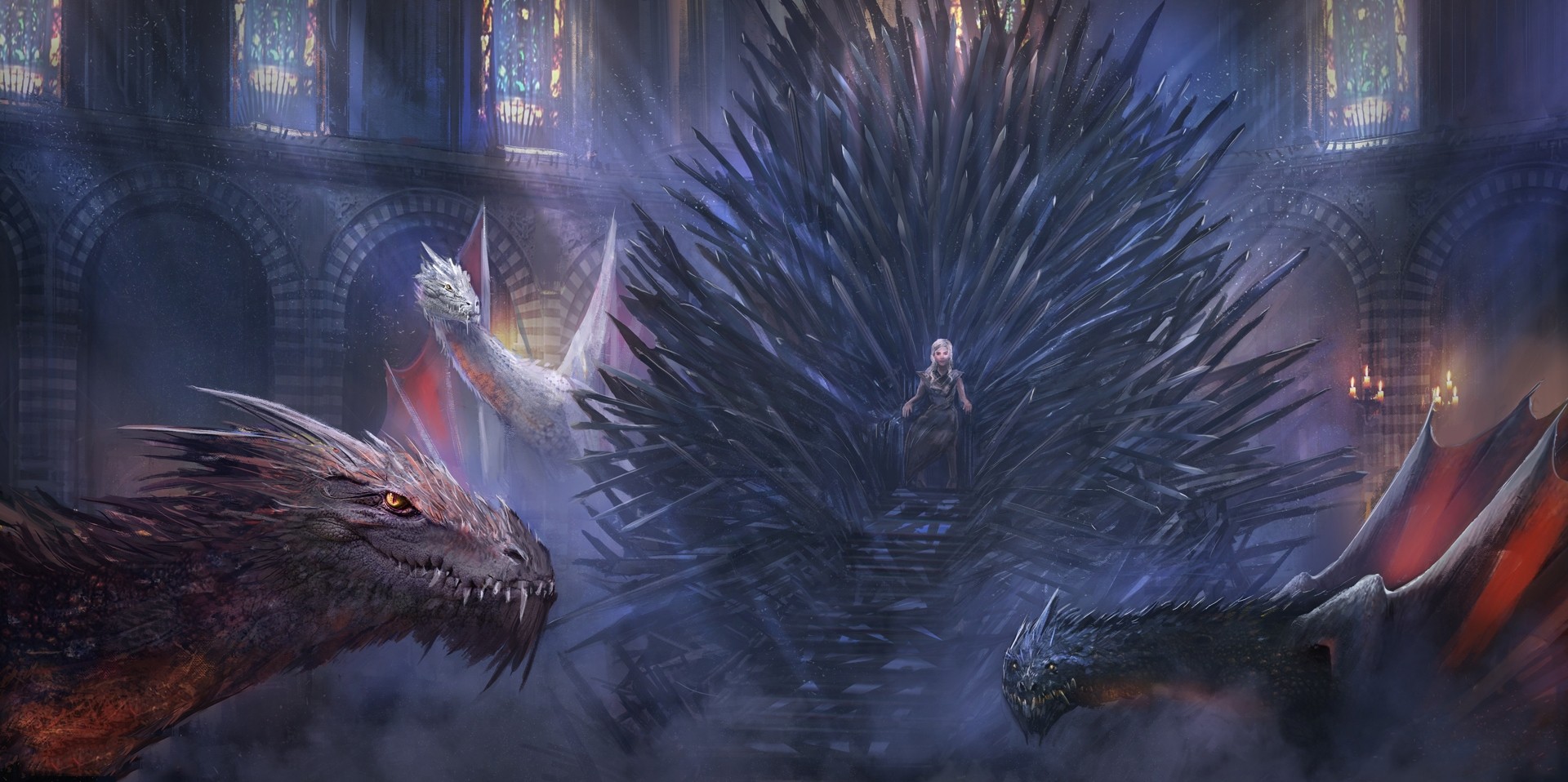 Iron Throne And Dragon - HD Wallpaper 