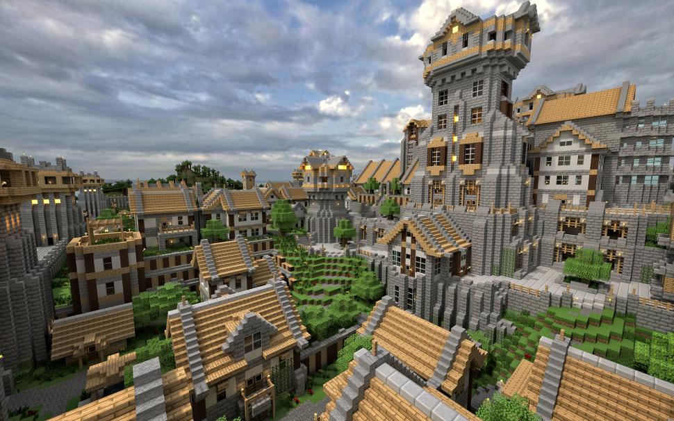 Build Minecraft Village - HD Wallpaper 