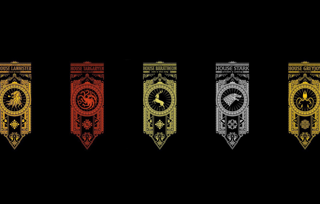 Photo Wallpaper Wallpaper, Moon, Black, Crow, Lion, - Game Of Thrones Sigils Hd - HD Wallpaper 