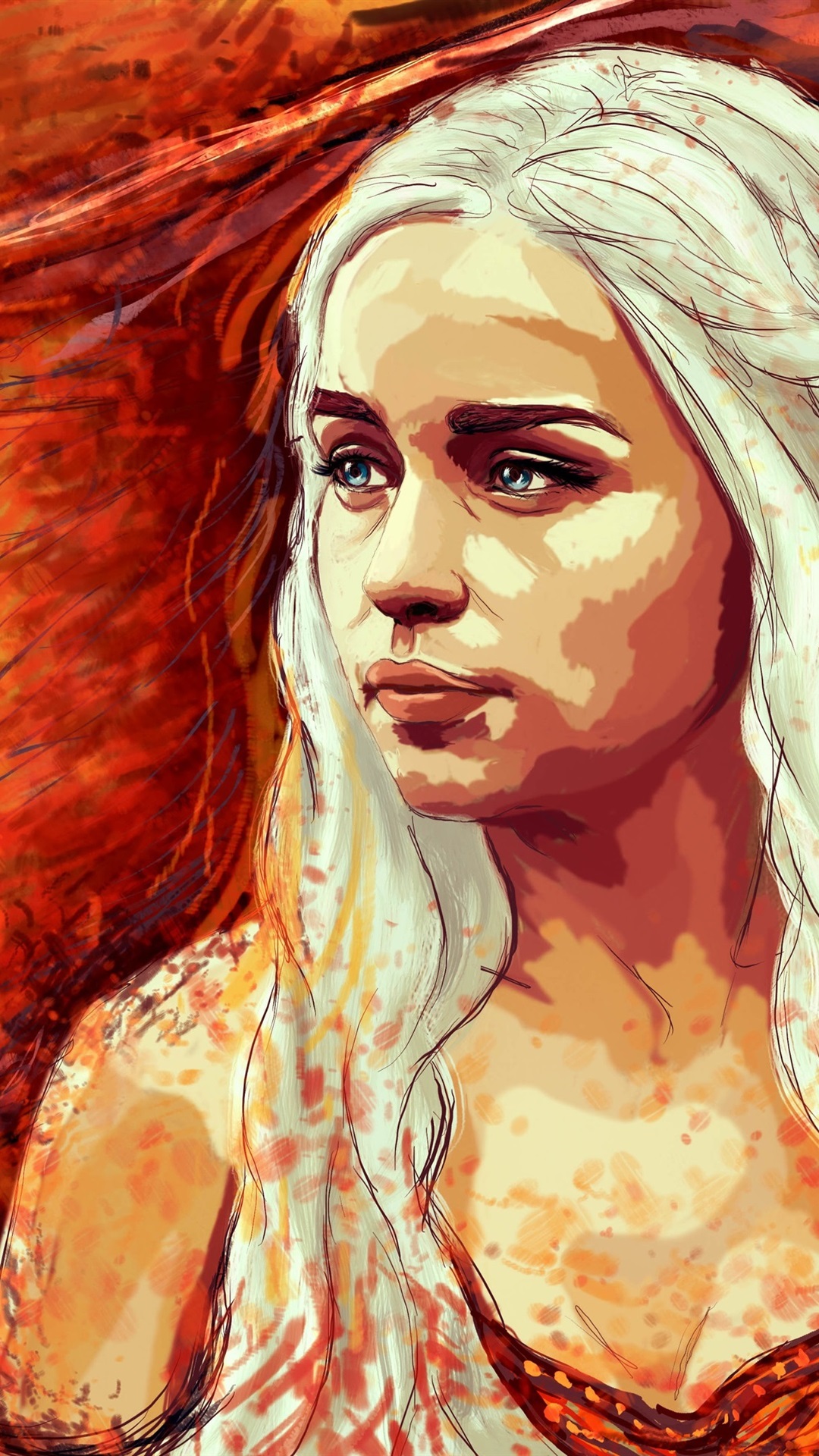 Iphone Wallpaper Game Of Thrones, Emilia Clarke, Art - Emilia Clarke Art Game Of Thrones - HD Wallpaper 