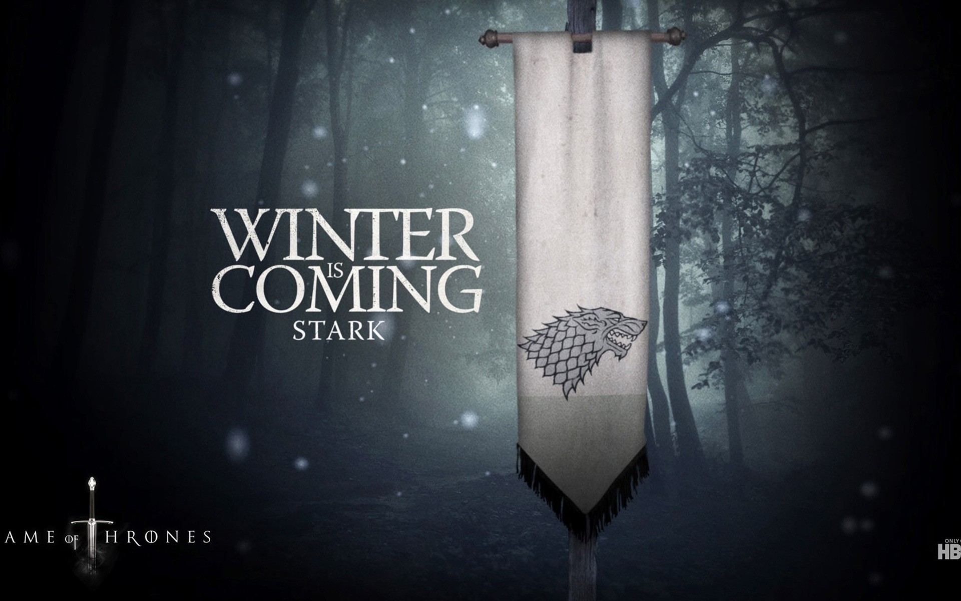 Tv Series Dark Winter Illuminated Game Of Thrones - Got Season Winter Is Coming - HD Wallpaper 