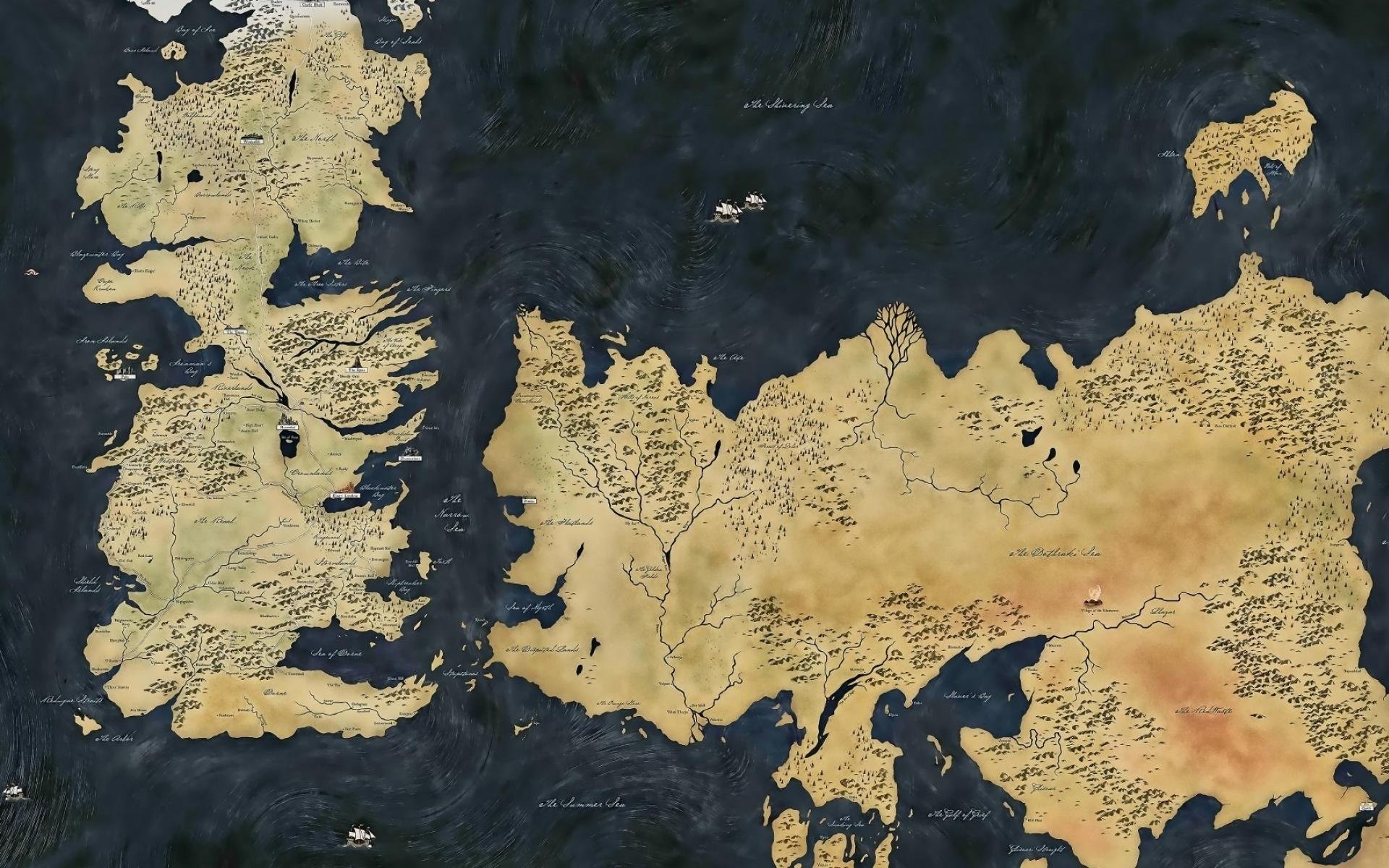 High Resolution High Quality Map Of Westeros - HD Wallpaper 