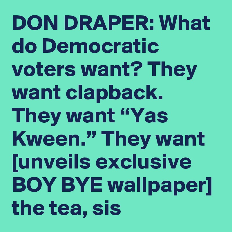 What Do Democratic Voters Want They Want Clapback - Brilliant - HD Wallpaper 