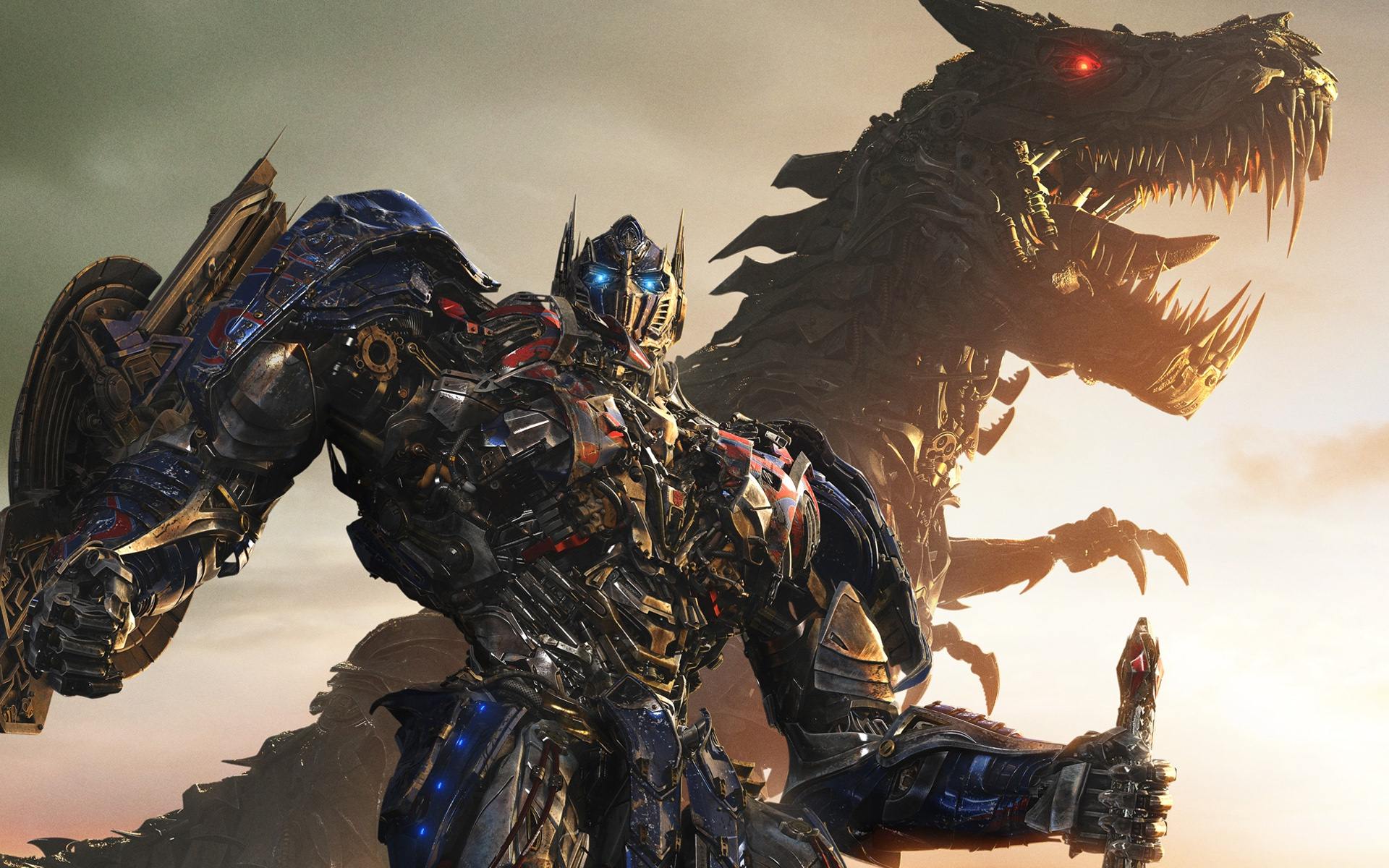 Age Of Extinction Full Hd Wallpapers - Transformers Optimus Prime And Grimlock - HD Wallpaper 