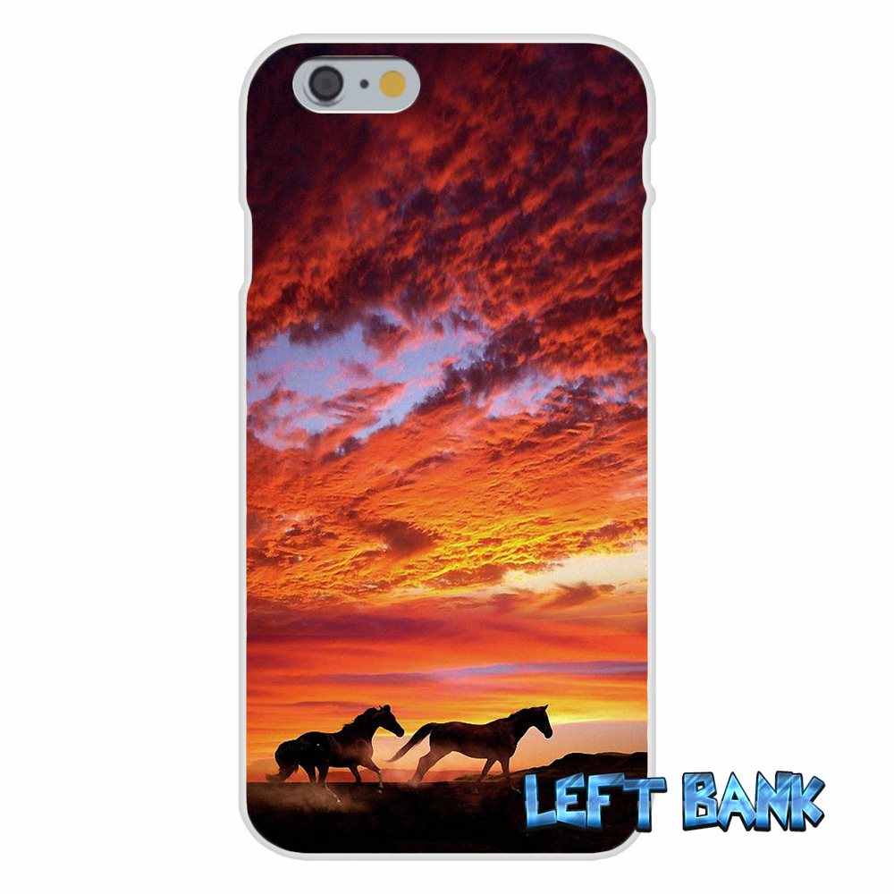 Beautiful Horses In Sunset Hd Wallpaper Silicone Phone - De Cavalo No Pôr Do Sol - HD Wallpaper 