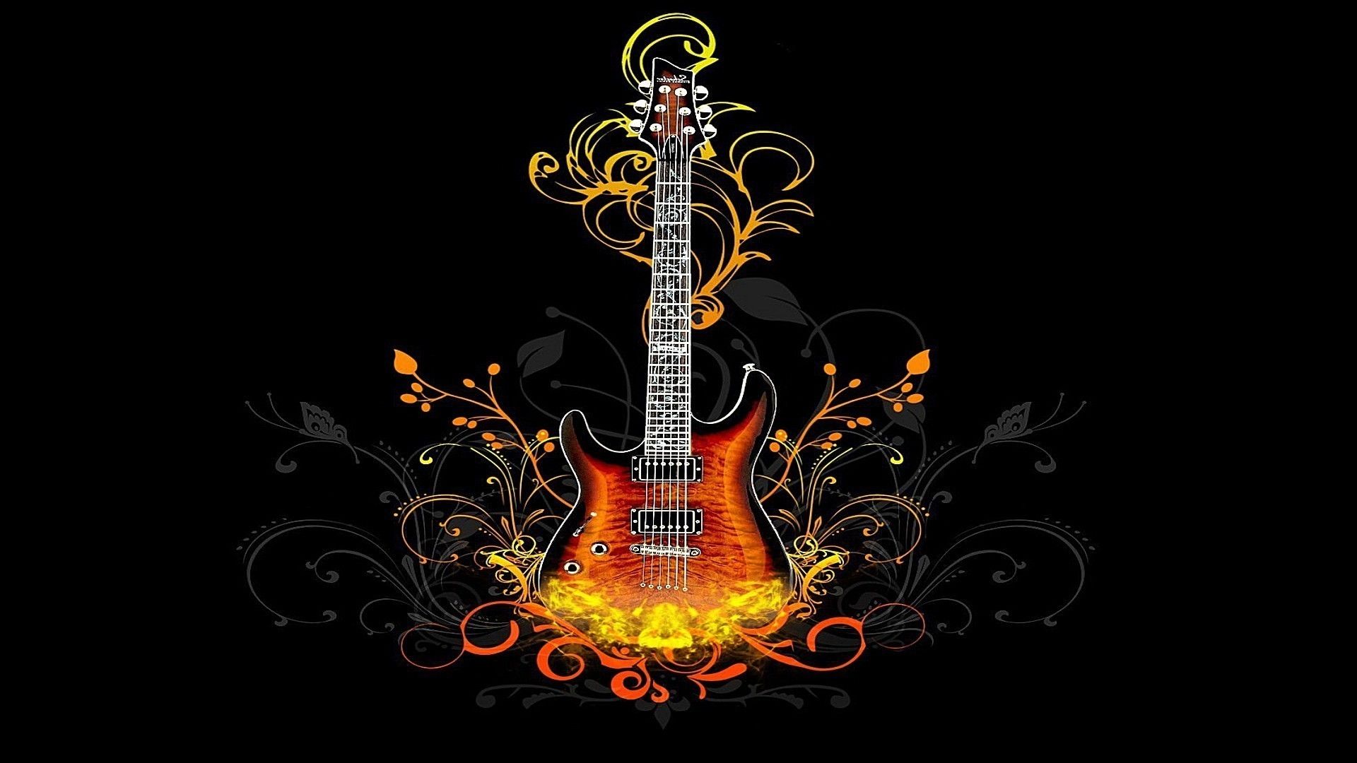 Electric Guitar With Fire - 1600x1000 Wallpaper - teahub.io