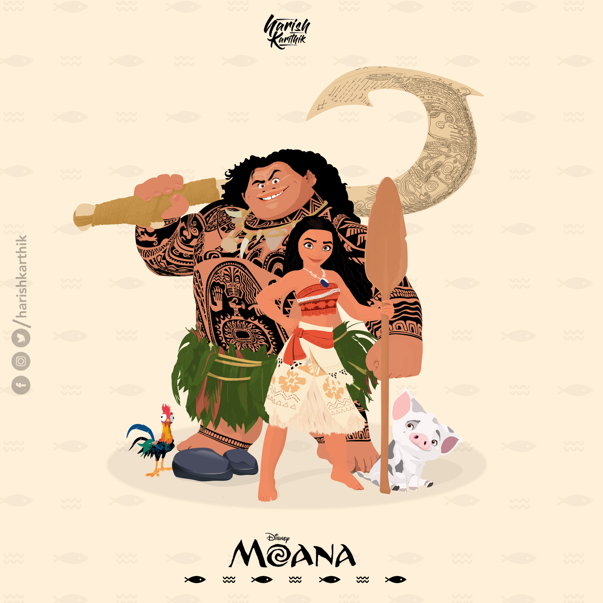 Moana Illustration - HD Wallpaper 