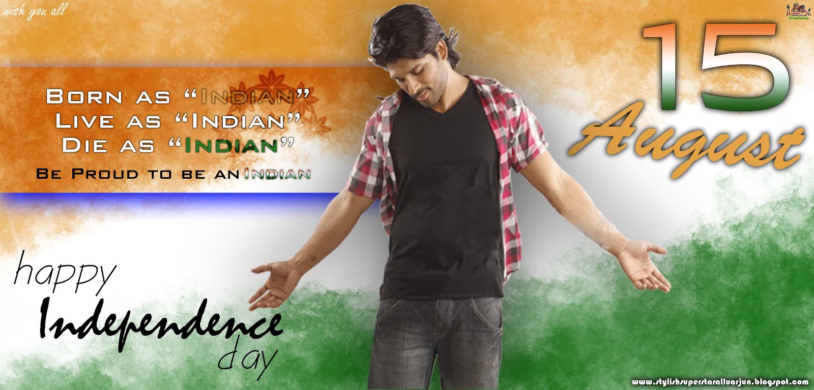 Allu Arjun S Latest Wallpapers - Allu Arjun Happy Independence Day - HD Wallpaper 