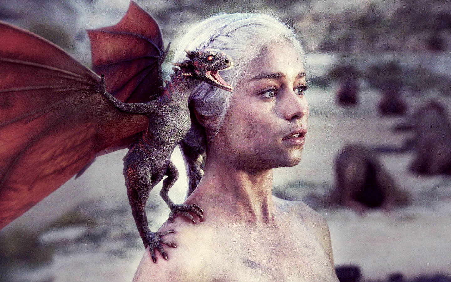 Daenerys Targaryen And Khal Drogo Game Of Thrones Hd - Daenerys Targaryen End Of Season 1 - HD Wallpaper 