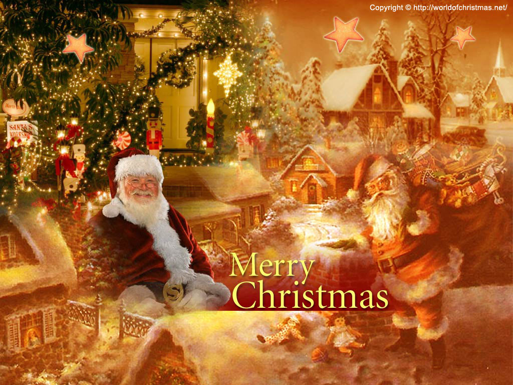 Merry Christmas Wallpaper Santa Claus - HD Wallpaper 