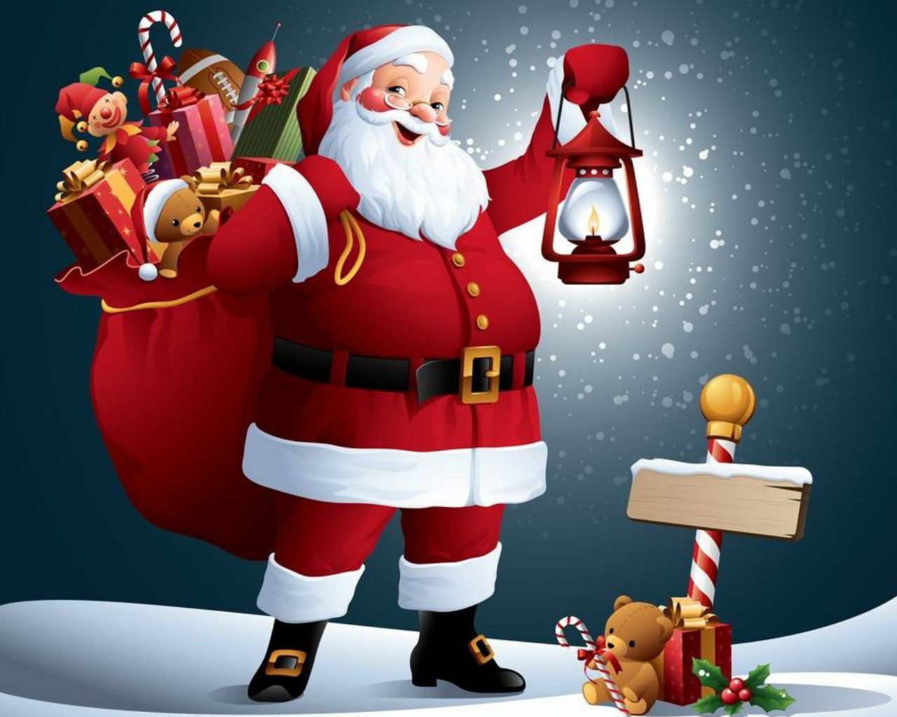 Santa Christmas Images Hd - HD Wallpaper 
