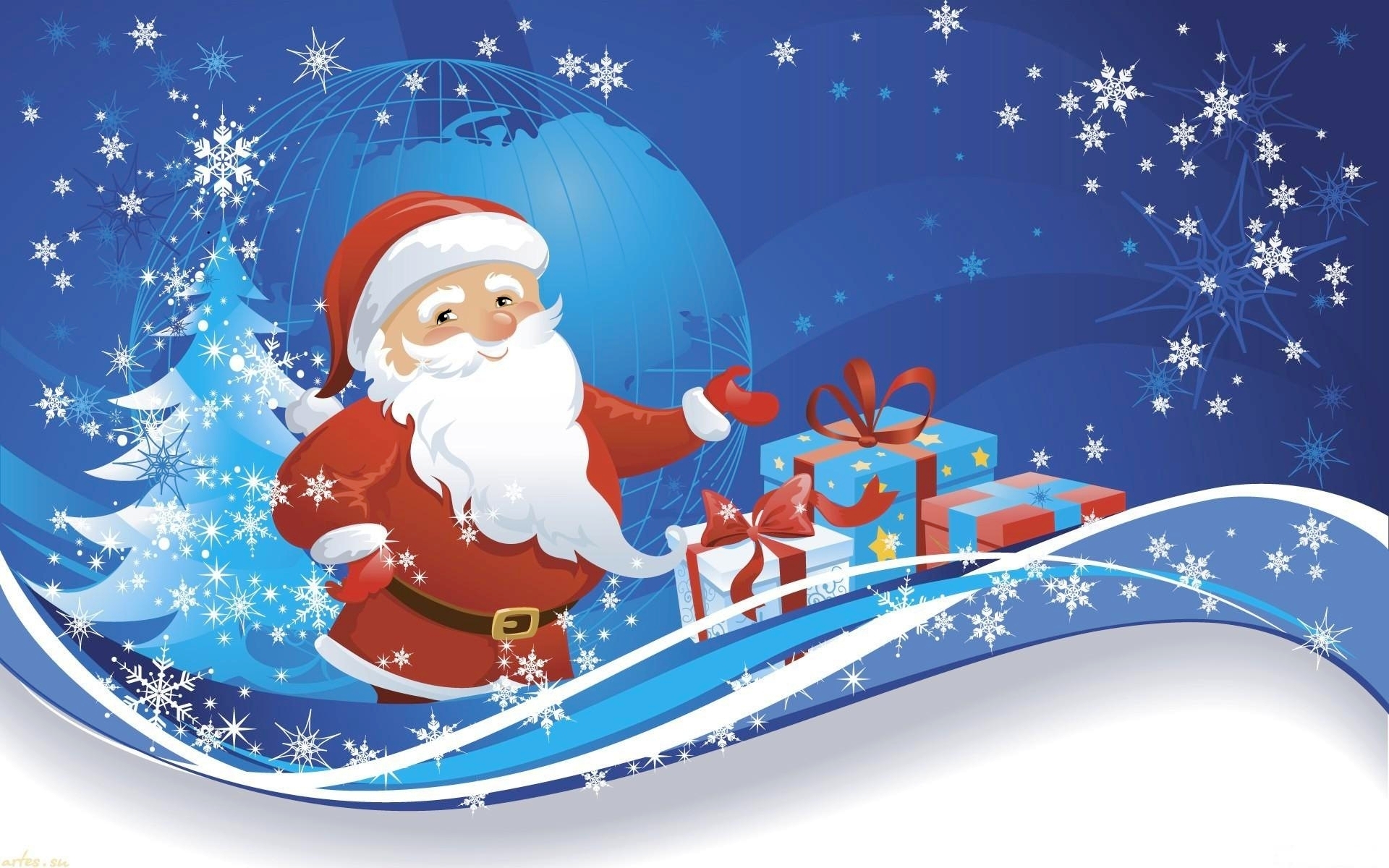 Christmas Wallpaper Santa Claus - HD Wallpaper 