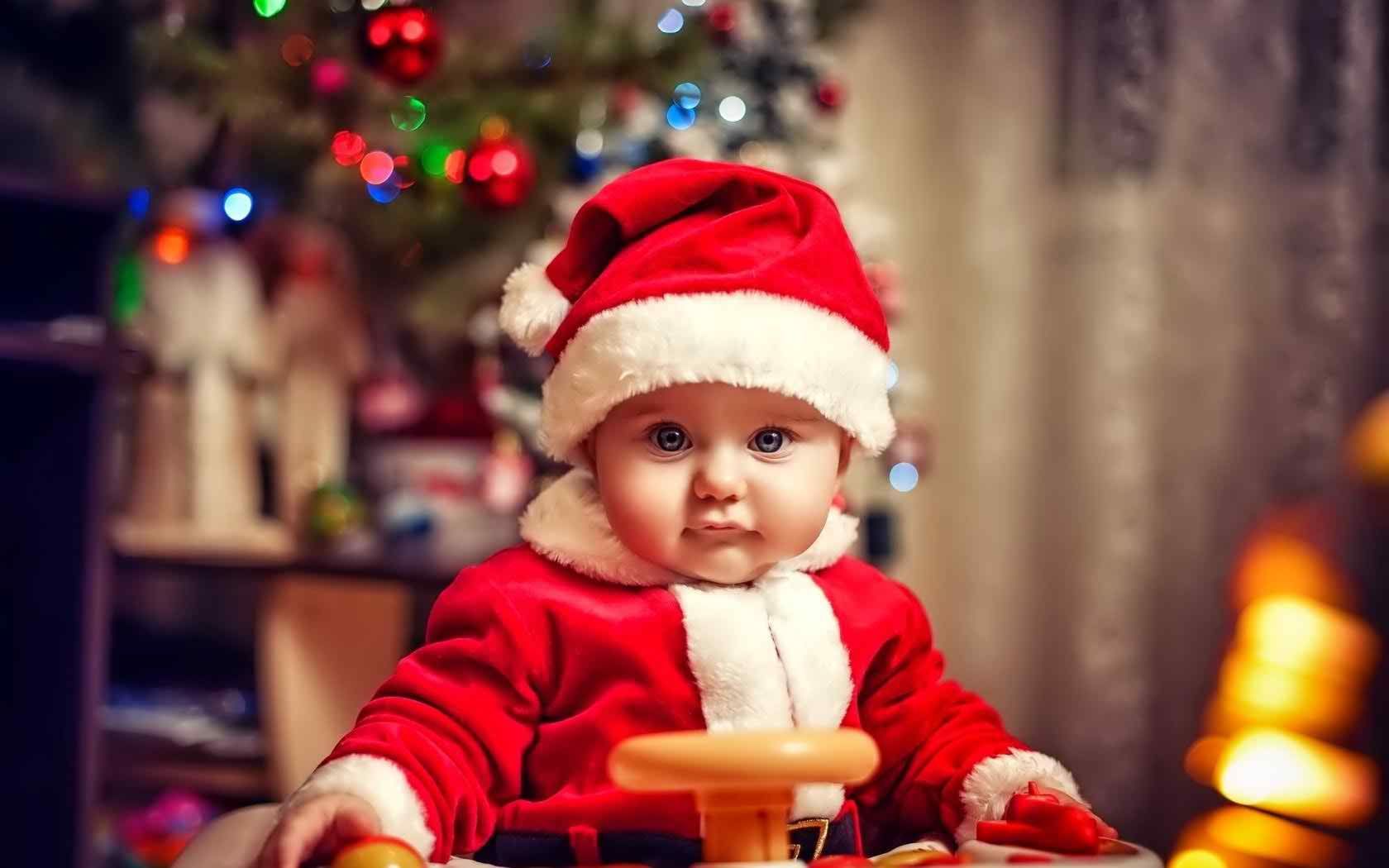 Cute Baby Cute Merry Christmas - HD Wallpaper 