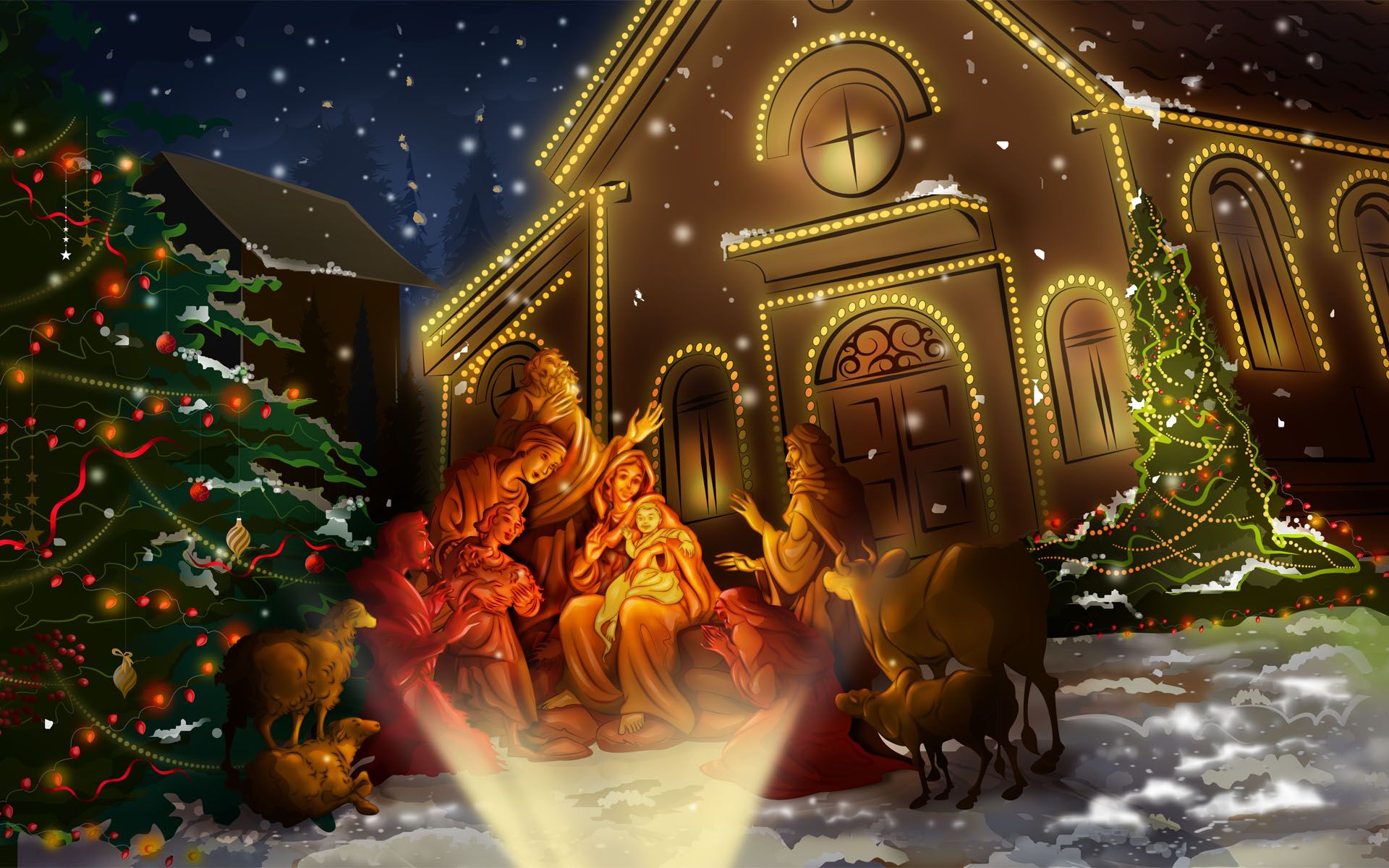 Marry Christmas Christ Is Born - HD Wallpaper 