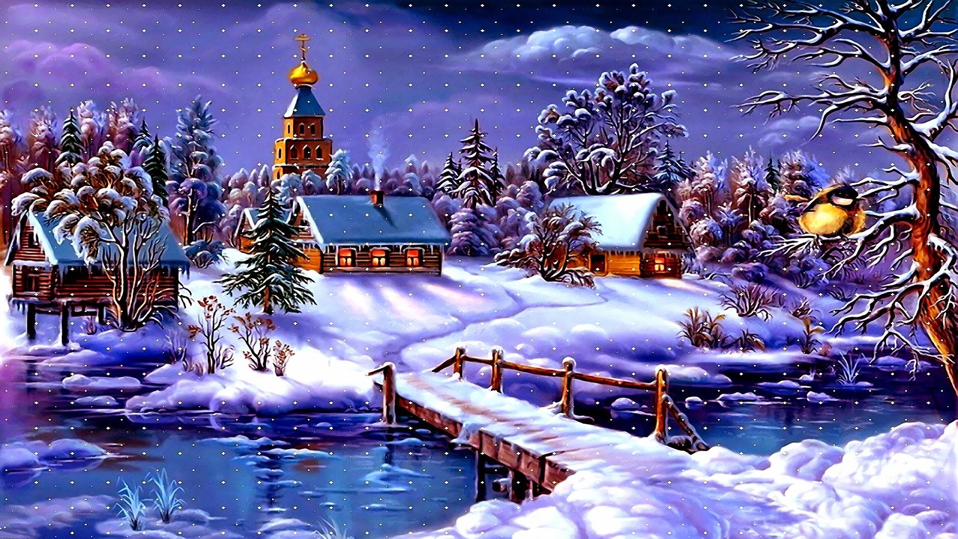 Artistic Winter Painting Wallpaper 
 Data-src /w/full/e/0/9/8512 - Snow Fall Images Hd - HD Wallpaper 