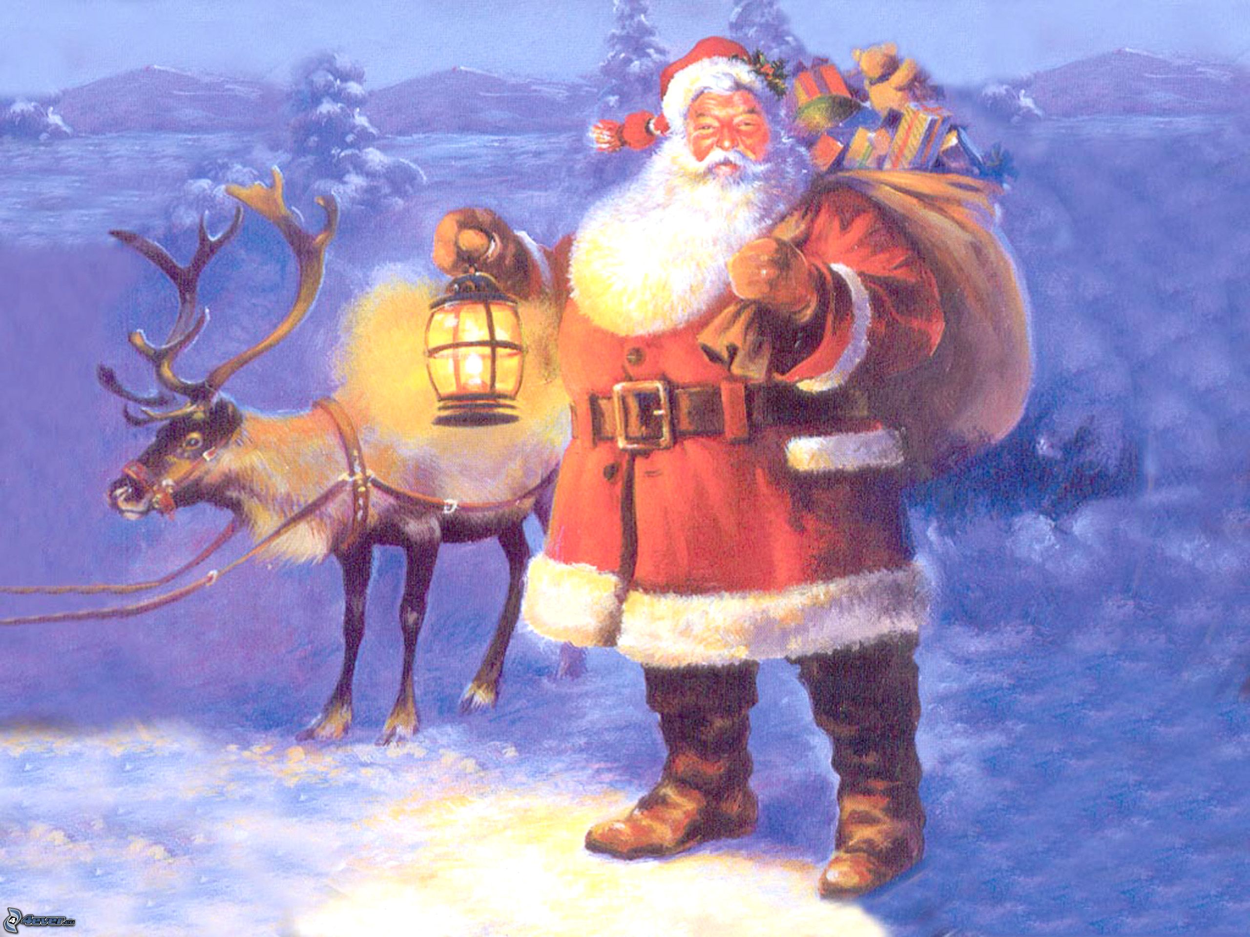 Christmas Wallpaper Santa Claus - HD Wallpaper 