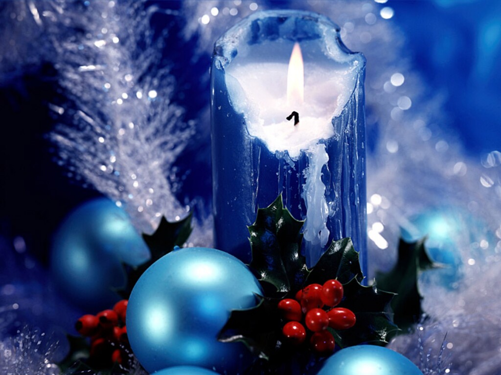 Blue Christmas Decorations - HD Wallpaper 