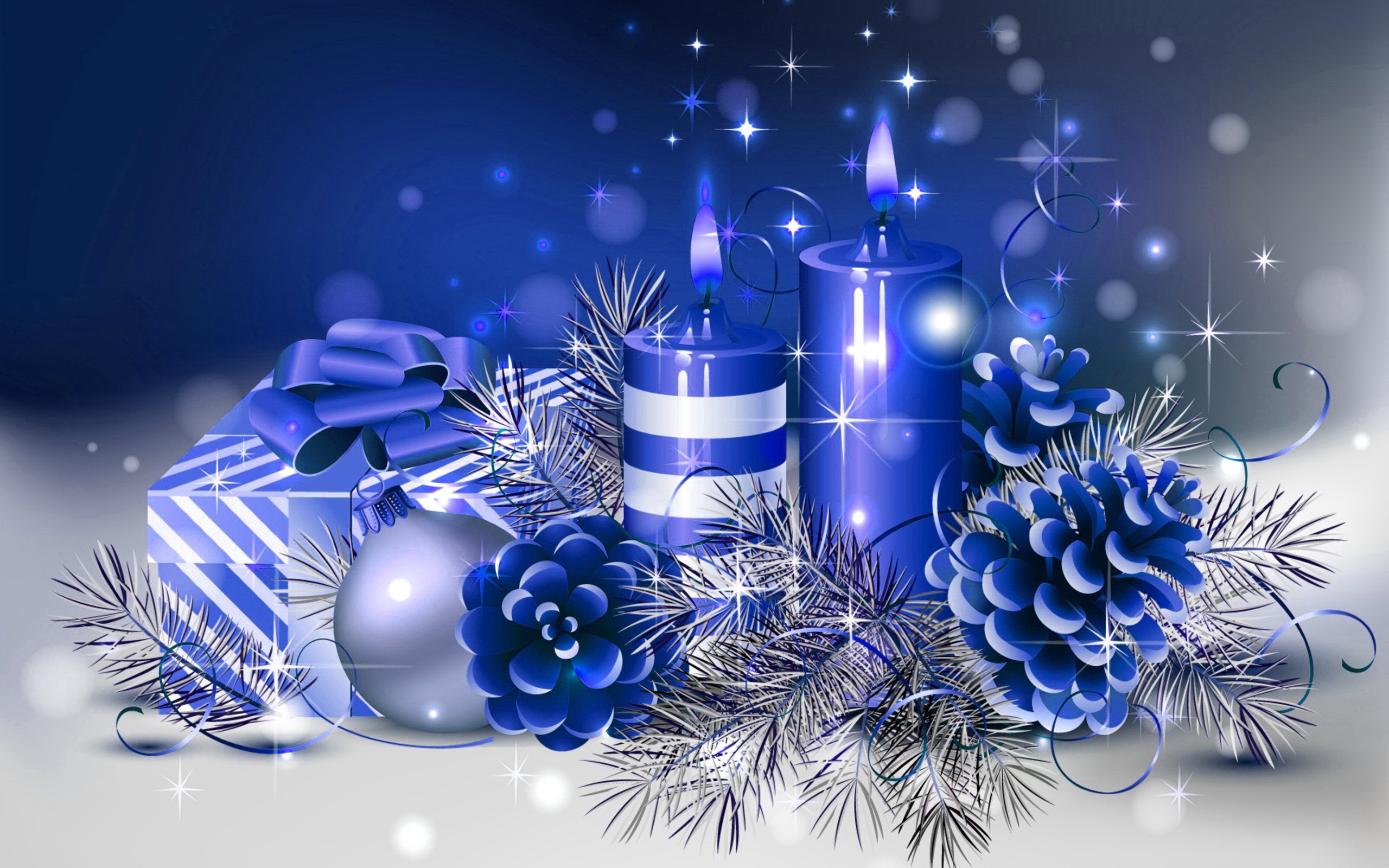 Happy Merry Christmas Hd Wallpapers Download 4k Colourful - Blue Christmas Images Free Download - HD Wallpaper 