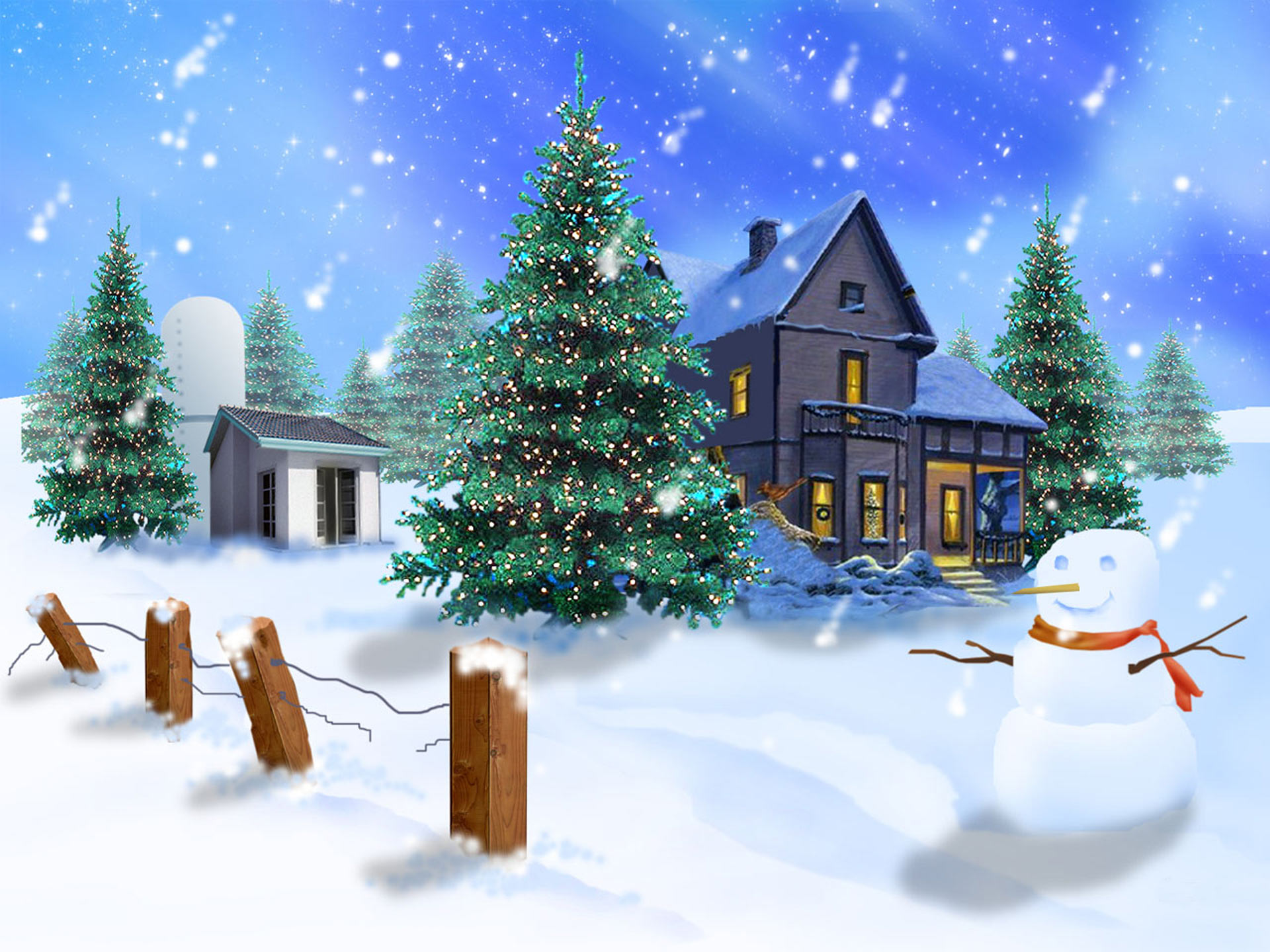 Christmas Pictures - Merry Christmas Winter Scenes - HD Wallpaper 