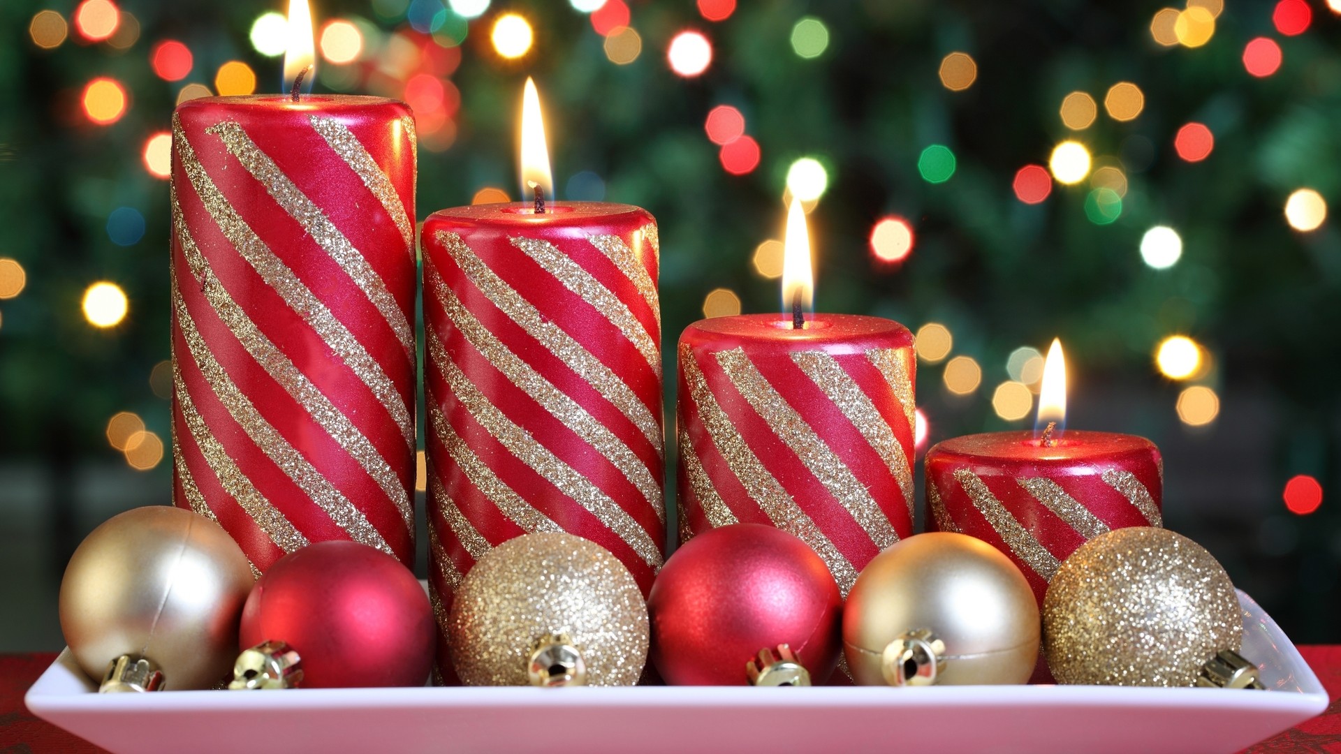 Christmas Wallpaper Lights And Candles - Beautiful Images Of Merry Christmas - HD Wallpaper 