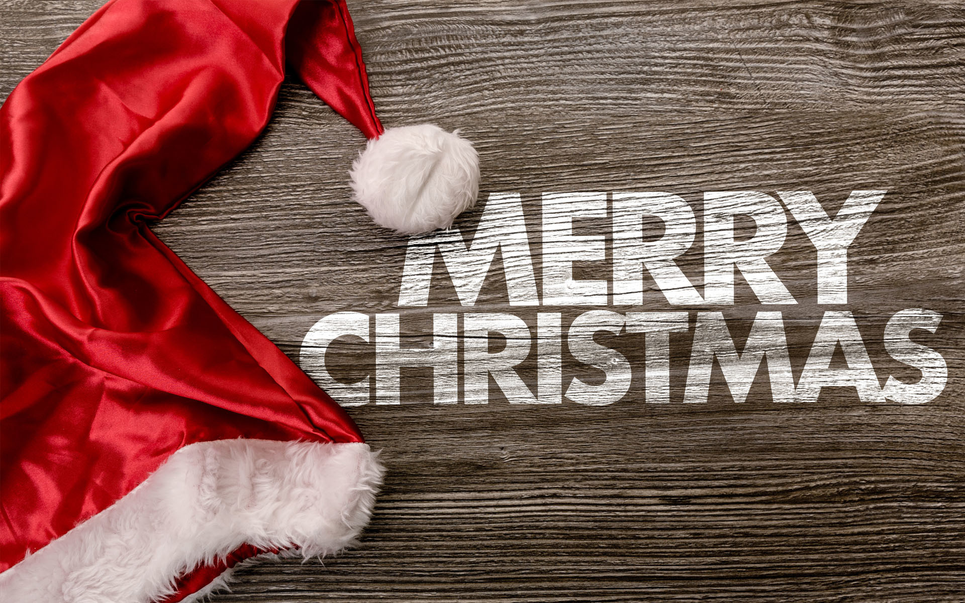 1920x1200, Christmas On Wooden Texture With Red Cap - Santa Claus Merry Christmas Images Hd - HD Wallpaper 