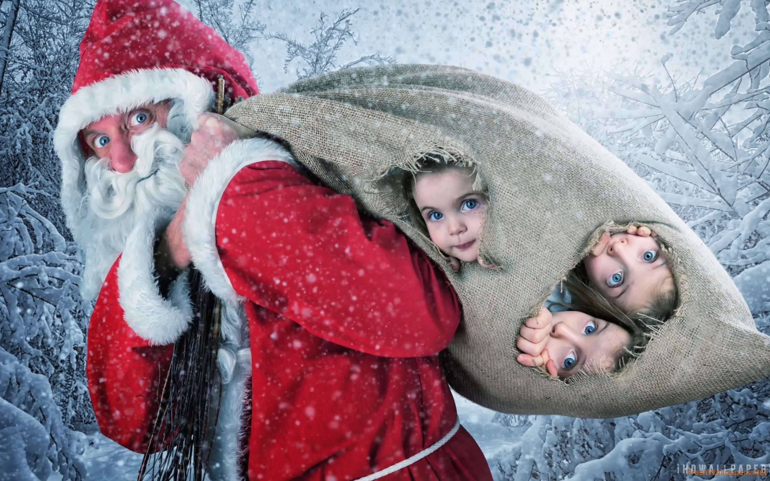 Funny 3 Santas Claus - 2560x1600 Wallpaper - teahub.io