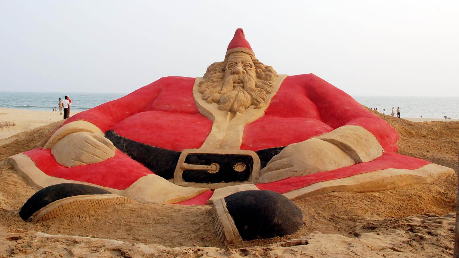 8 Colours and picking stick 25cm Christmas SANTA CLAUS Sand Art Picture with Sand