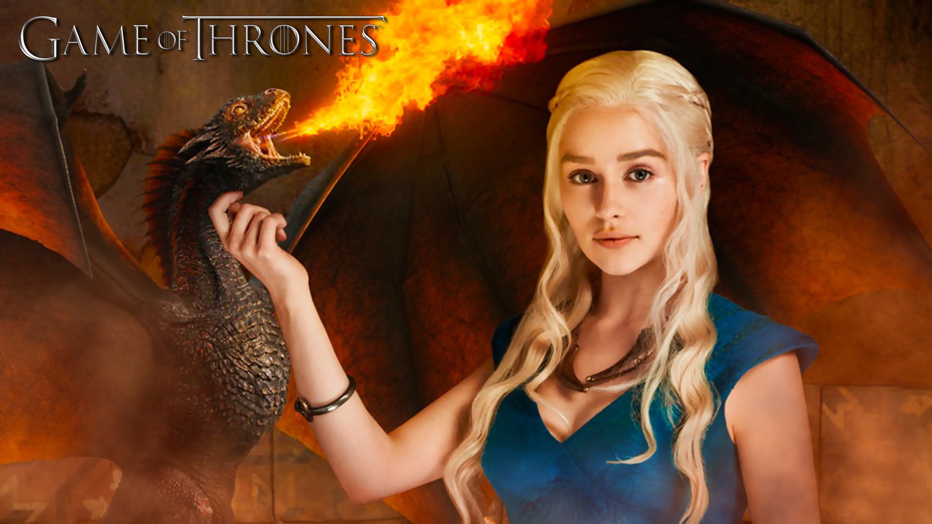 Game Of Thrones Daenerys With Dragons - HD Wallpaper 