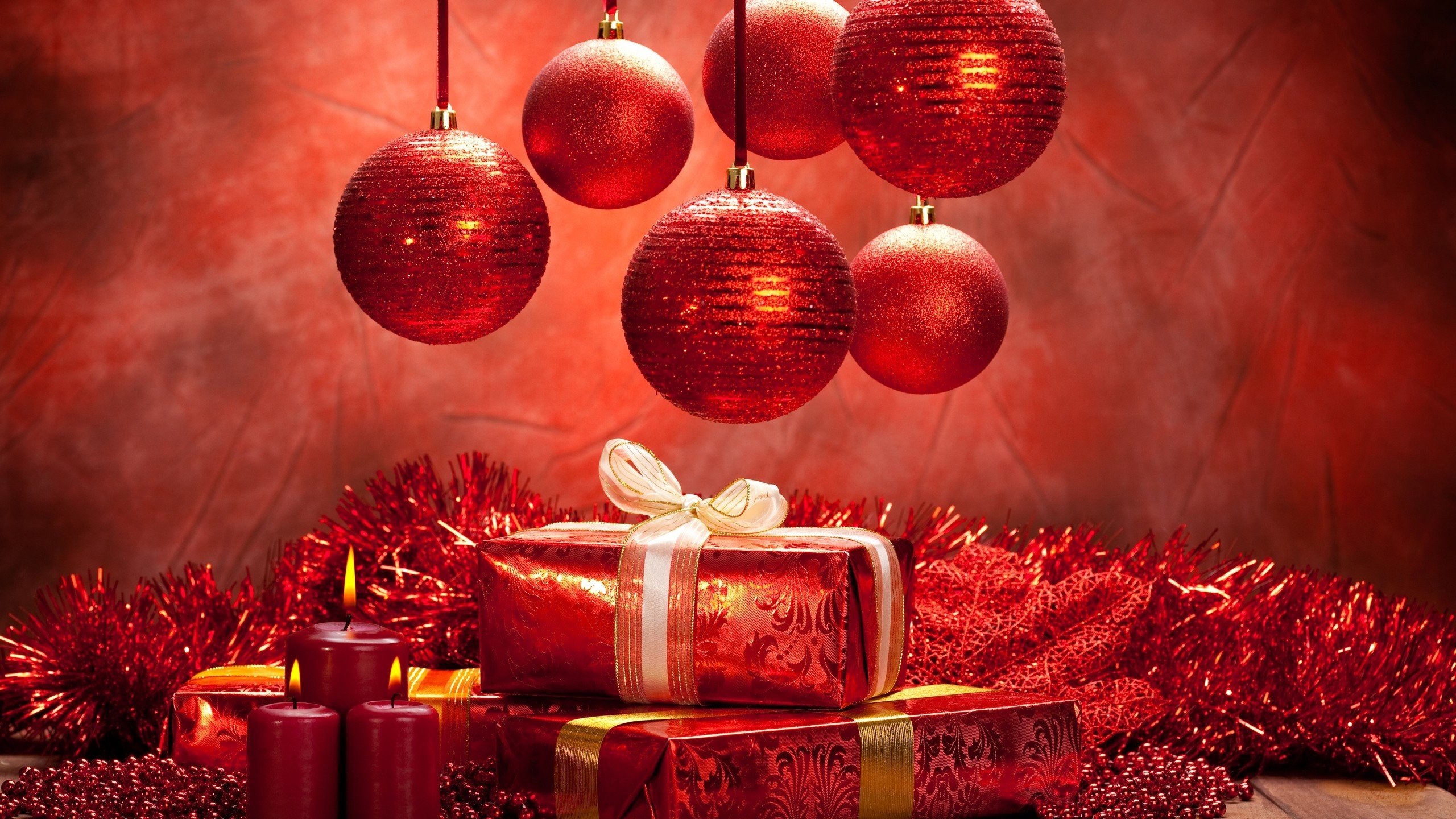 Awesome Christmas Ornaments/decorations Free Background - Navidad Rojo Hd - HD Wallpaper 