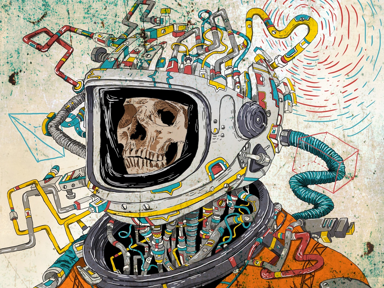 Wallpaper Skull, Space Suit, Art, Astronaut, Surreal - Astronaut Suit Art - HD Wallpaper 