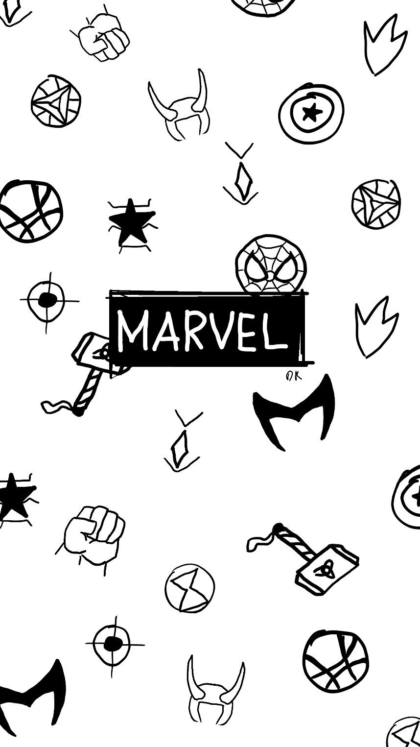 Doodle Art Wallpaper Avengers - HD Wallpaper 
