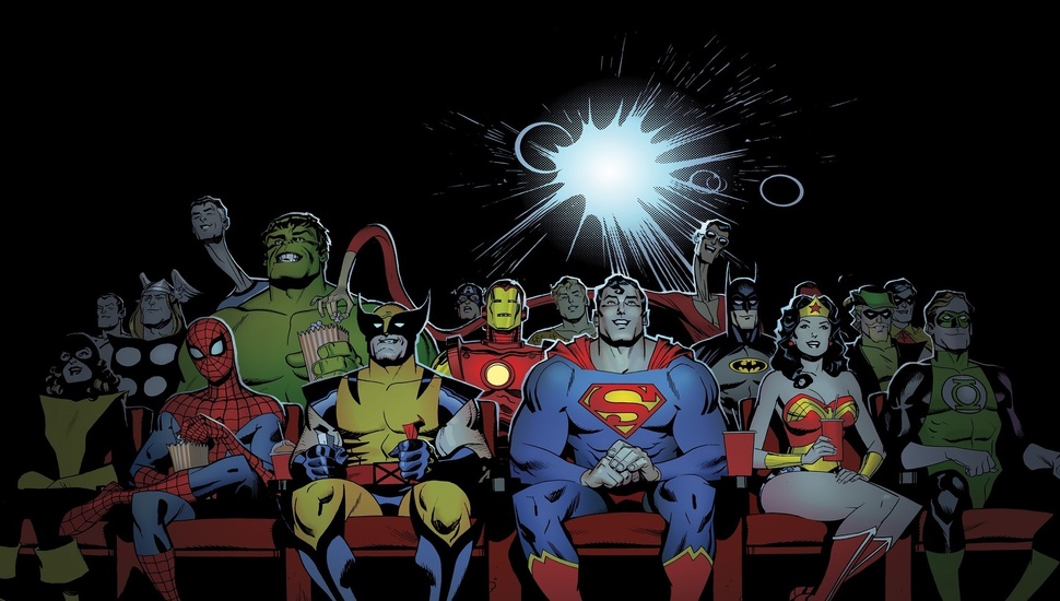 Dc Comics, Cinema, Superheroes, Popcorn, Marvel Comics - Dc Marvel - HD Wallpaper 