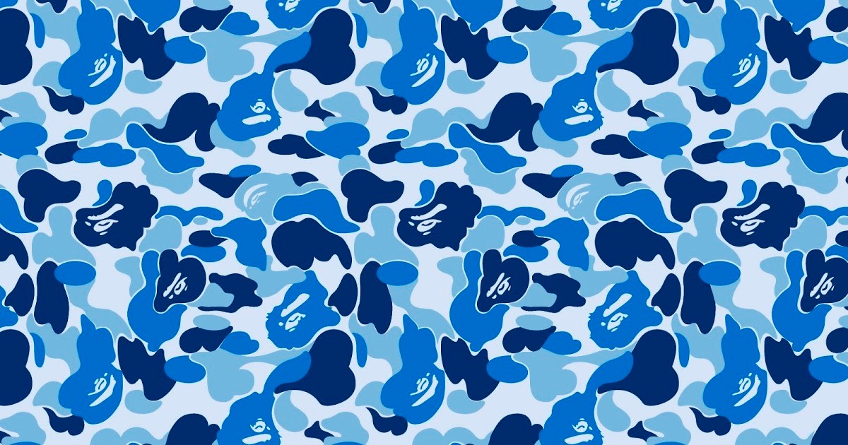 Blue Bape Camo Background - HD Wallpaper 