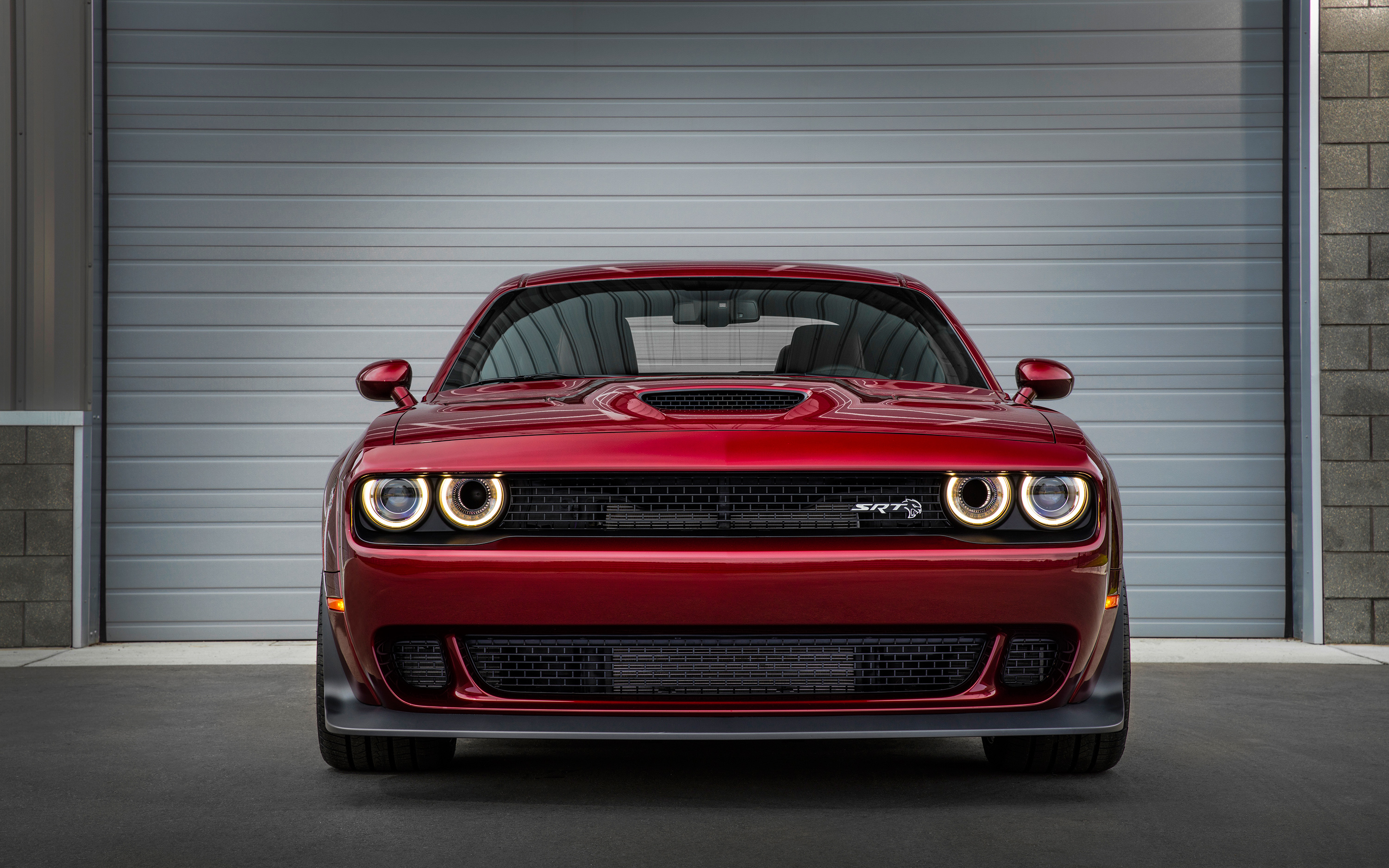 Dodge Challenger Srt Hellcat Front - HD Wallpaper 