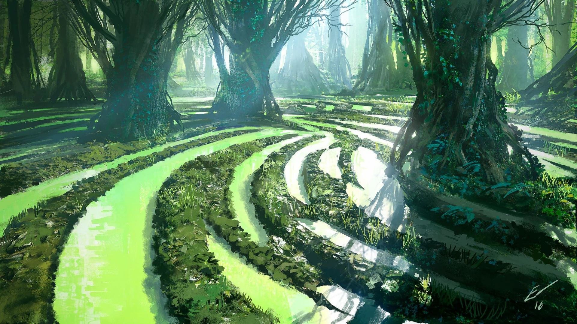 Awesome Fantasy Forest Free Wallpaper Id - Olsen Sætervik Espen Saetervik - HD Wallpaper 