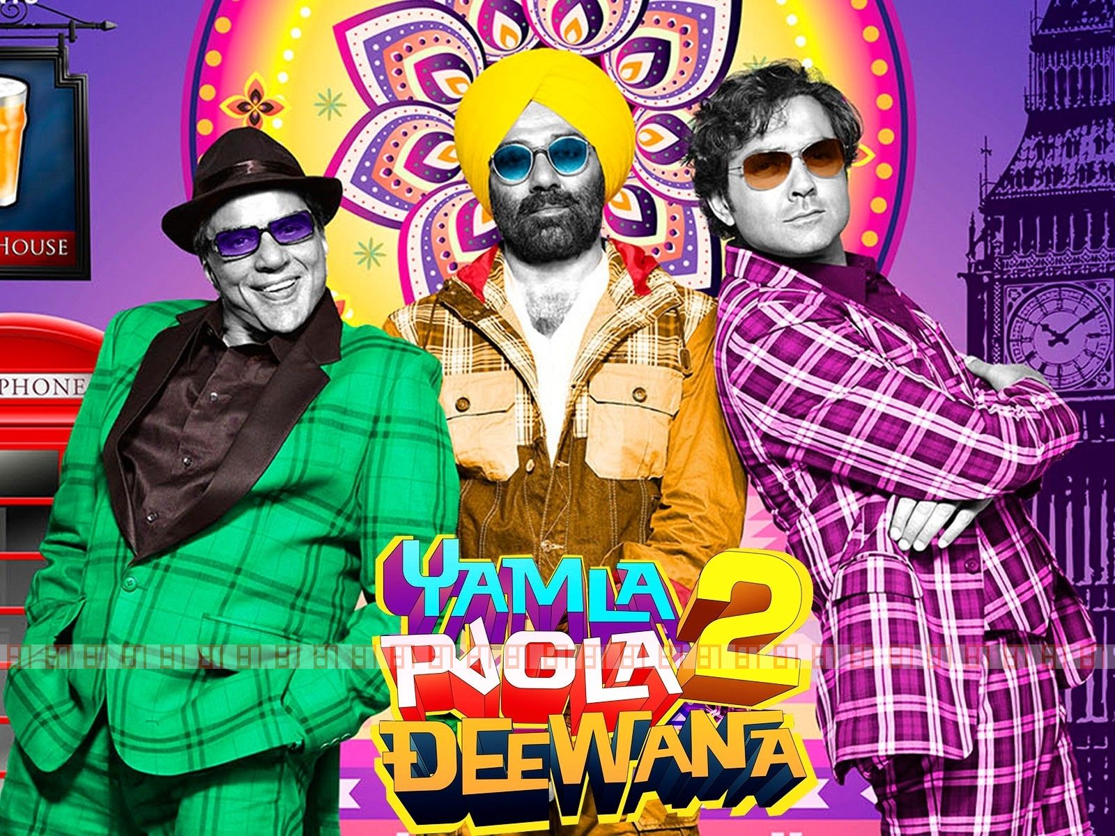 Yamla Pagla Deewana 2 2013 - HD Wallpaper 