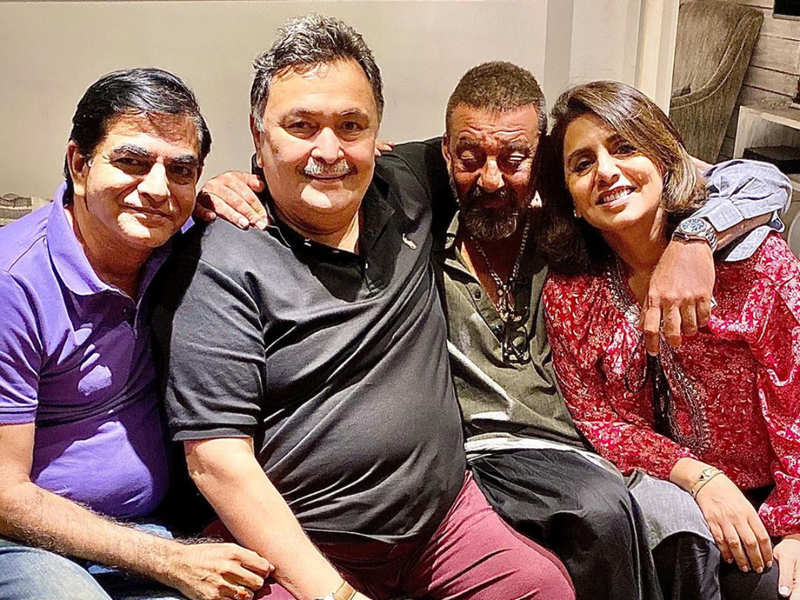Neetu Kapoor Shares A Photo Of Rishi And Sanjay Dutt, - Sanjay Dutt Rishi Kapoor - HD Wallpaper 